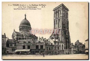 Old Postcard Tours Basilica St. Martin and the Charlemagne Tower