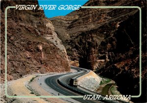 Virgin River Gorge, Utah, Arizona, Interstate 15, St. George, Postcard