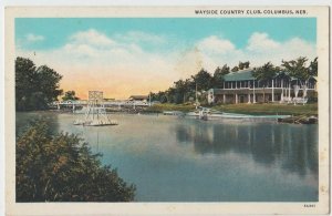 Old COLUMBUS Nebraska Nebr Postcard WAYSIDE COUNTRY CLUB