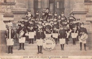 Denver Colorado boys' band at St. Vincent's Orphanage antique pc BB2003