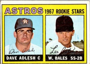 1967 Topps Baseball Card Dave Adlesh Wes Bales Houston Astros sk2176