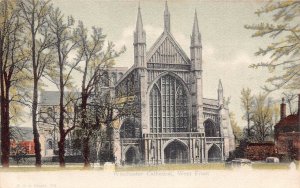 A032 England Winchester Cathedral West front vintage postcard