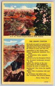 Grand Canyon Park~2 Views of Grand Canyon Park & Poem~Vintage Linen Postcard