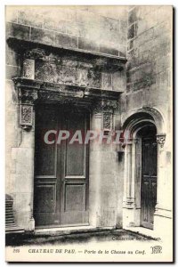 Old Postcard Pau Castle Door of Hunting Deer