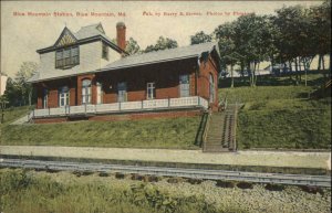 Blue Mountain MD RR Train Station Depot c1910 Postcard