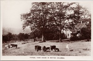 Typical Farm House British Columbia Agent General BC Cattle Unused Postcard H56