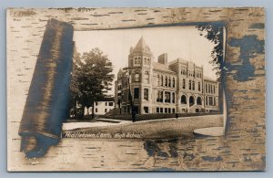 MIDDLETOWN CT HIGH SCHOOL ANTIQUE REAL PHOTO POSTCARD RPPC