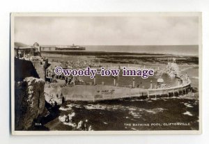 tq2056 - Kent - The Bathing Pool and Pier, at Cliftonville, Margate - Postcard
