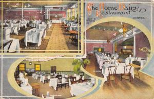 Denver Colorado Home Dairy Restaurant Multiview Antique Postcard K63252