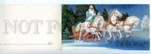 143405 New Year DED MOROZ Santa Claus TROIKA HORSES Russia Old