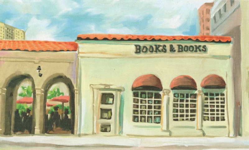 Books & Books Bookstore South Florida Shop Oil Painting Postcard