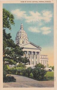 Kansas Topeka View Of State Capitol Curteich