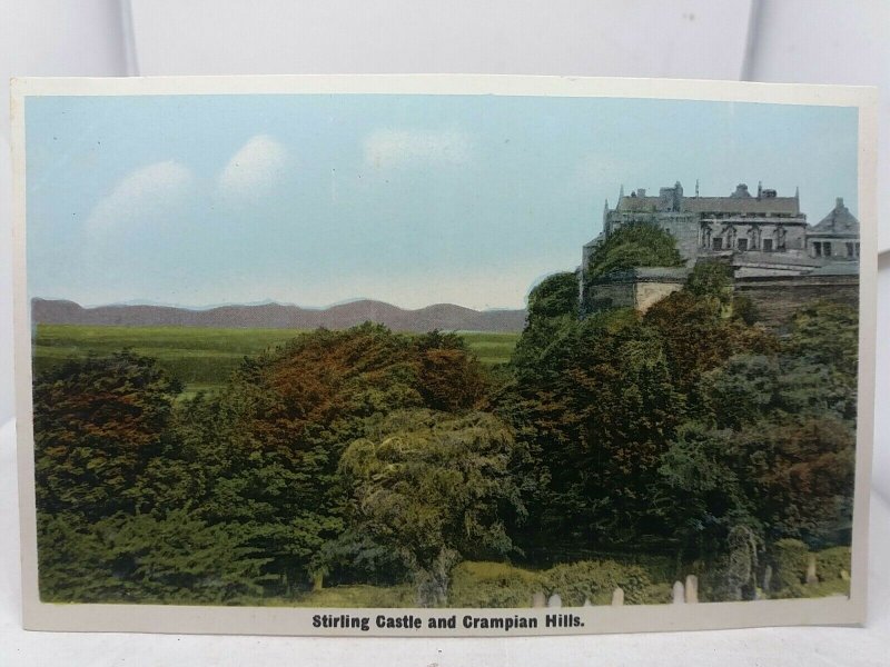 Vintage Postcard Stirling Castle and Grampian Hills Scotland New Unused 1950s