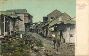 Main Street, Culebra Panama Undivided Back Postcard. Dirt Road. Residences 