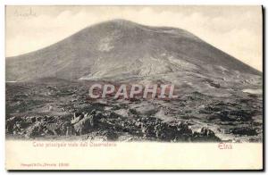 Old Postcard Volcano Etna visto dall main Cono Osservatorio