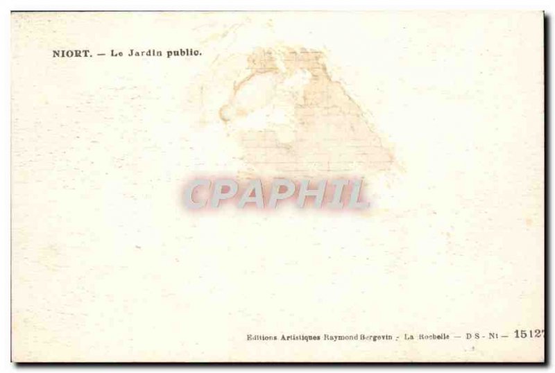 Old Postcard Niort The Public Garden