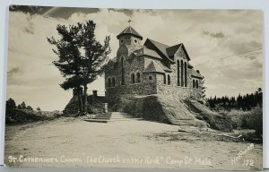 Camp St Malo St Catherine Chapel The Church on the Rock Real Photo Postcard K13