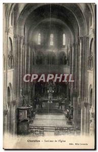 Old Postcard Interior of Charolles & # 39Eglise