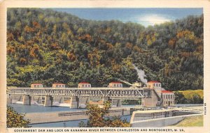 Government Dam & Lock on Kanawha River Between Charleston and Montgomery, W. ...