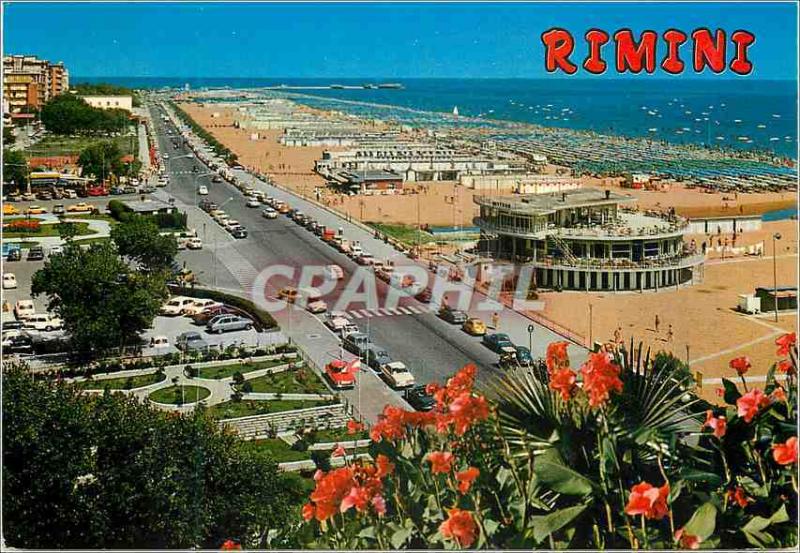 CPM Rimini promenade le long de la mer et plage