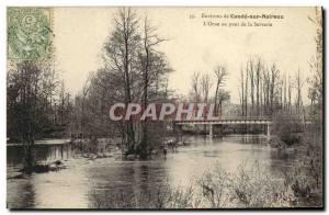 Old Postcard Around The Conde Sur Noireau Orne bridge Serverie