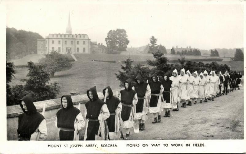 ireland, Tipperary, ROSCREA, Mount St. Joseph Abbey, Procession (1970) RPPC