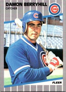 1989 Fleer Baseball Card Damon Berryhill Chicago Cubs sk10617