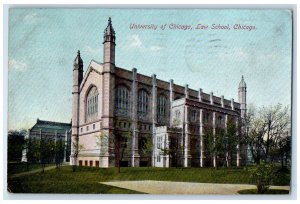 1908 View Of University Of Chicago Law School Illinois IL Antique Postcard 