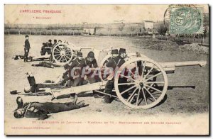 Old Postcard Army Field Artillery Materiel 75 Replacing missing men