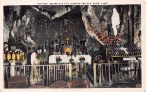 SACO MAINE GROTTO NOTRE DAME de LOURDES CATHOLIC CHURCH POSTCARD 1920s