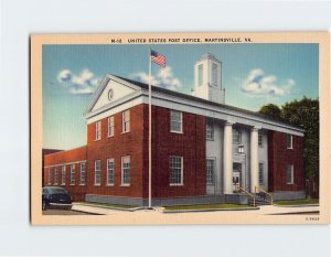 Postcard United States Post Office, Martinsville, Virginia