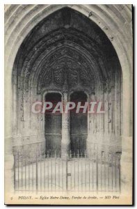 Postcard Poissy Old Church of Our Lady of right Porch