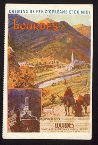 POSTER ART - CHEMINS DE FER D'ORLEANS ET DU MIDI - LOURDES