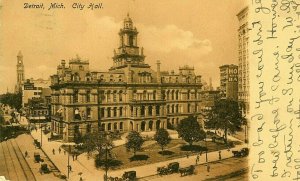 Postcard 1906 View of City Hall in Detroit, MI.          Q8