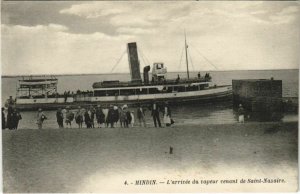 CPA MINDIN L'arrivée du vapeur venant de St-NAZAIRE (150662)