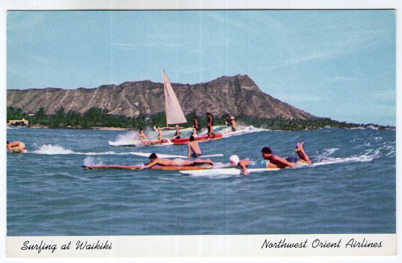 Surfing at Waikiki - Northwest Orient Airlines