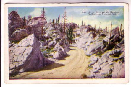 Silver Gate and the Hoodoos, Cleopatra Terrace, Yellowstone, Montana,