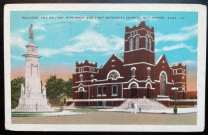 Vintage Postcard 1945 First Methodist Church, Hutchnson, Kansas