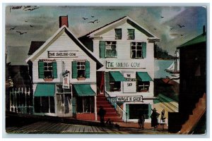 Boothbay Harbor Maine ME Postcard The Smiling Cow Wash N Shop Advertising