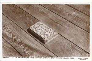 Shipping Postcard - Tablet on Board H.M.S. Victory - Nelson Fell RP - Ref ZZ6006