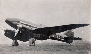 England Australia Air Race 1934 DH Comet Suffolk Pilot Old Postcard