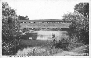 Pennsylvania Muncy Creek Covered Bridge #26411 RPPC Black White Postcard 22-9487