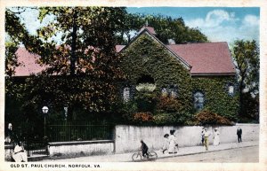 USA Virginia Norfolk Old St. Paul Church Vintage Postcard C359