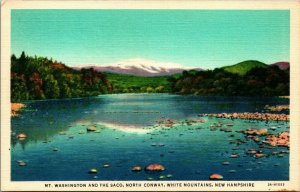 Mount Washington and the Saco North Conway New Hampshire UNP Linen Postcard B8