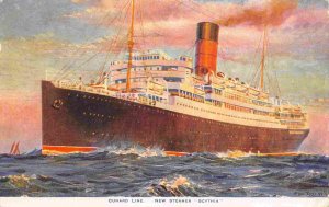 Steamer Scythia Cunard Line Steamer Ship 1922 postcard