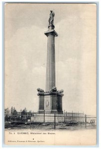 c1940's Cannon Braves Monument Quebec Canada Vintage Unposted Postcard