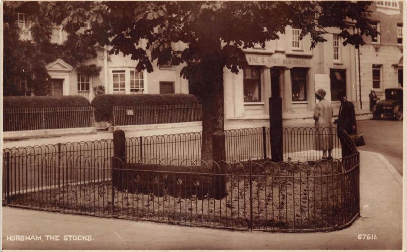 HORSHAM SUSSEX UK  STOCKS~ REAL PHOTO POSTCARD