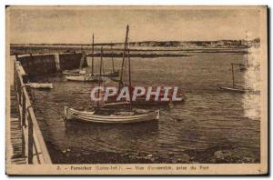 Old Postcard Pomichet view D & # 39ensemble Taking Harbor fishing boats