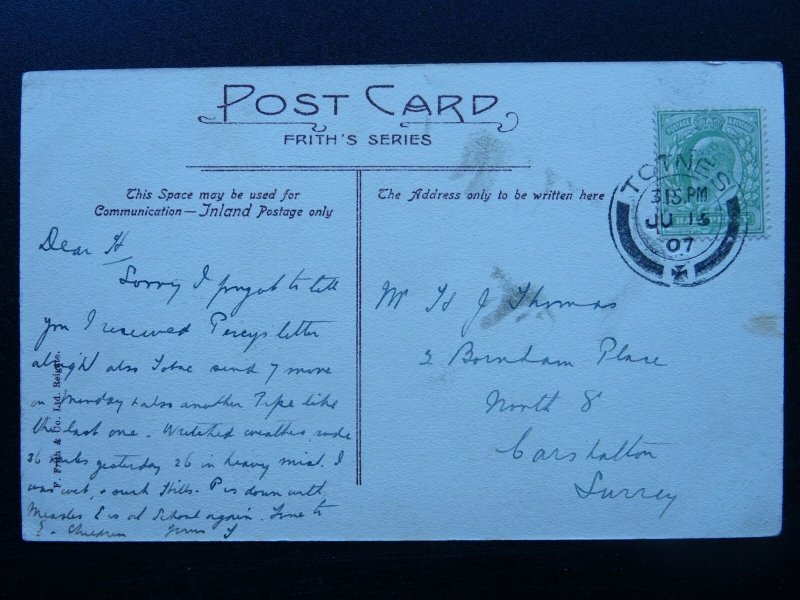 Devon OLD GENT & LADY - A FAMILIAR SCENE IN DEVONSHIRE c1907 Postcard by Frith