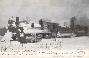 Winter Railroading, Ishpeming, Miching, Train Covered in Snow Vintage Postcard